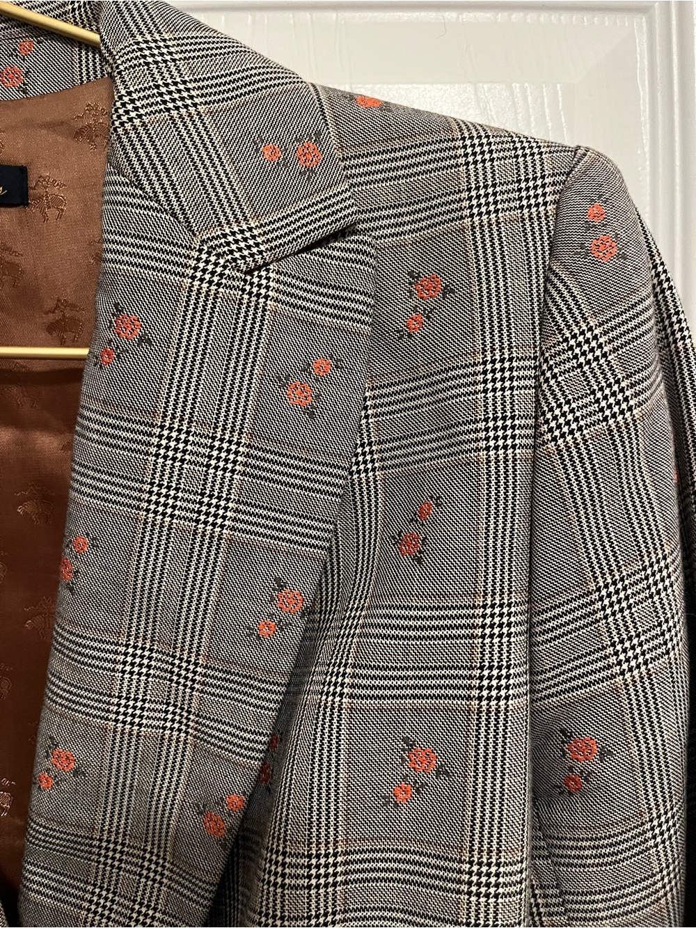 Brooks Brothers Floral Glen Plaid Double Breasted Blazer Size 8 - Picture 3 of 16